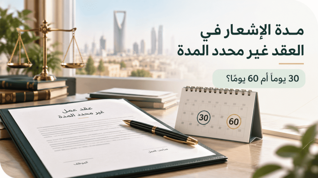 مدة الإشعار في العقد غير محدد المدة